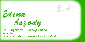 edina aszody business card